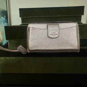 Coach Silver Wristlet Wallet